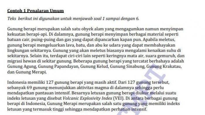 Contoh soal UTBK SBMPTN